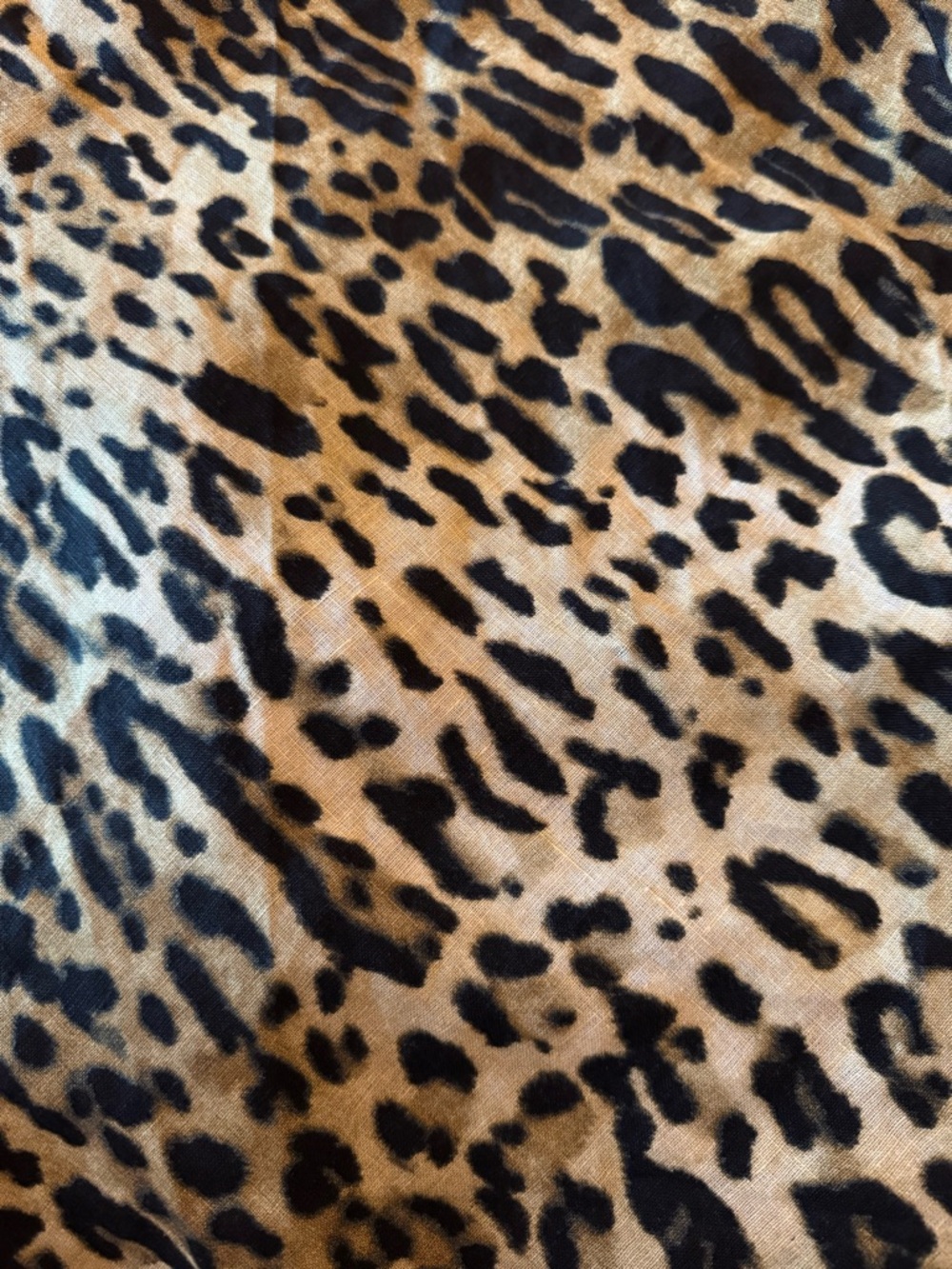 ZARA Linen Leopard Print Halter Dress Size L Open Back Mini - Picture 6 of 12